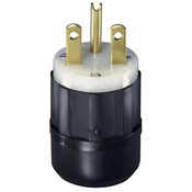5666-CY Cable Mount Grounding High Visibility Straight Blade Plug, 250 V AC, 15 A, 2 Poles, 3 Wires, White/Yellow