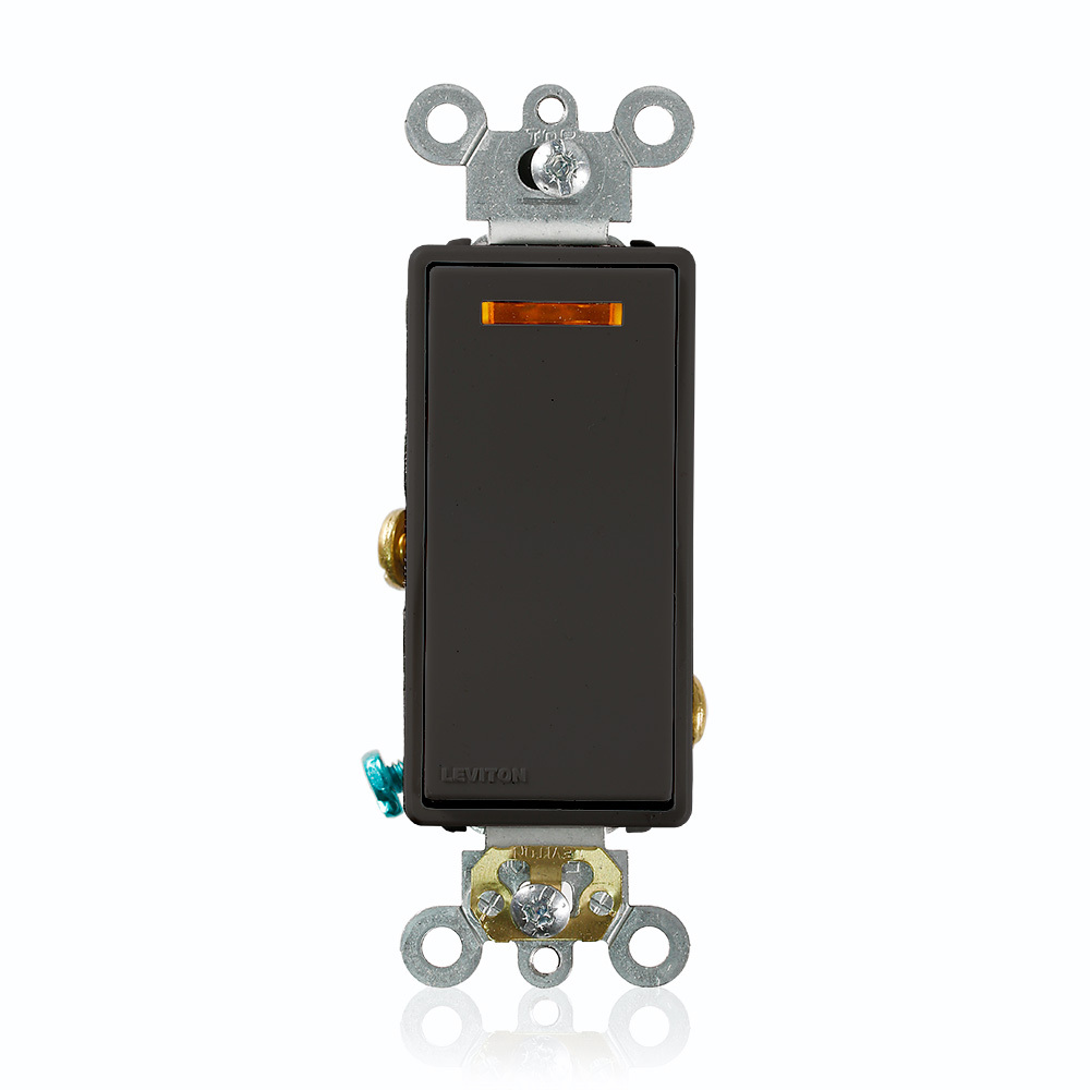 5631-2E Lighted Handle Self-Grounding Illuminated AC Quiet Switch, 120 V AC, 20 A, 1 hp Power Rating