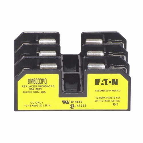 WMR633G Fuse Holder, 600 V AC, 20 A, Class: R, 10 AWG Wire, 3 Poles