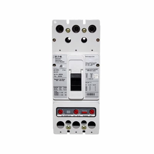 JG3175S46 C Series Engine Generator Molded Case Circuit Breaker, 600 V AC, 175 A, 14 kAIC at 480 V AC Interrupt, 3 Poles, Thermal Magnetic Trip