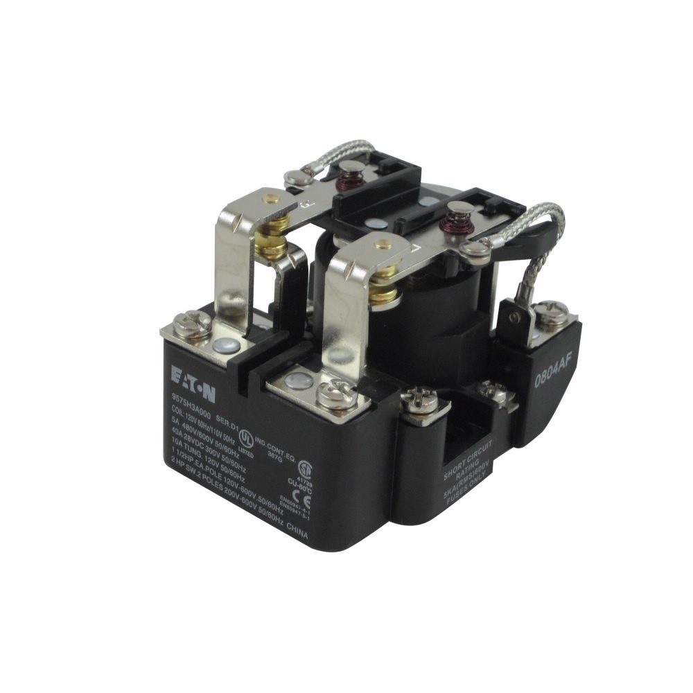 9575H3A000 9575H Series 3000 Fixed Contact Open Style Type AA General Purpose Relay, 40 A, 2 Form C DPDT Contact, 110/120 V AC V Coil