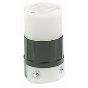 4889-C 3-Phase Non-Grounding Locking Connector, 250 V AC, 15 A, 3 Poles, 3 Wires, Black/White