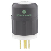 8315-C Cable Mount Grounding Straight Blade Plug, 125 V AC, 20 A, 2 Poles, 3 Wires, Black/White