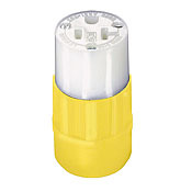 5369-CY Cable Mount Grounding Straight Blade Connector, 125 V AC, 20 A, 2 Poles, 3 Wires, Yellow
