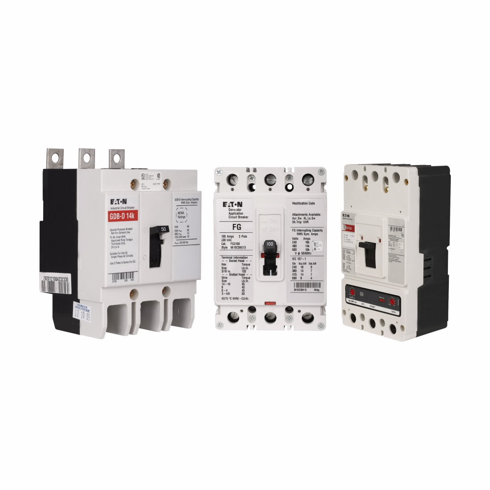 GHB2080 C Series Type GHB Complete Standard Molded Case Circuit Breaker, 277/480Y V AC/125/250 V DC, 80 A, 14/65 kA Interrupt, 2 Poles, Thermal Magnetic Trip