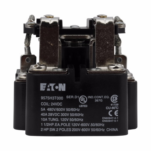 9575H3A100 9575H Series 3000 Fixed Contact Type AA General Purpose Relay, 40 A, 2 Form C DPDT Contact, 120 V AC V Coil