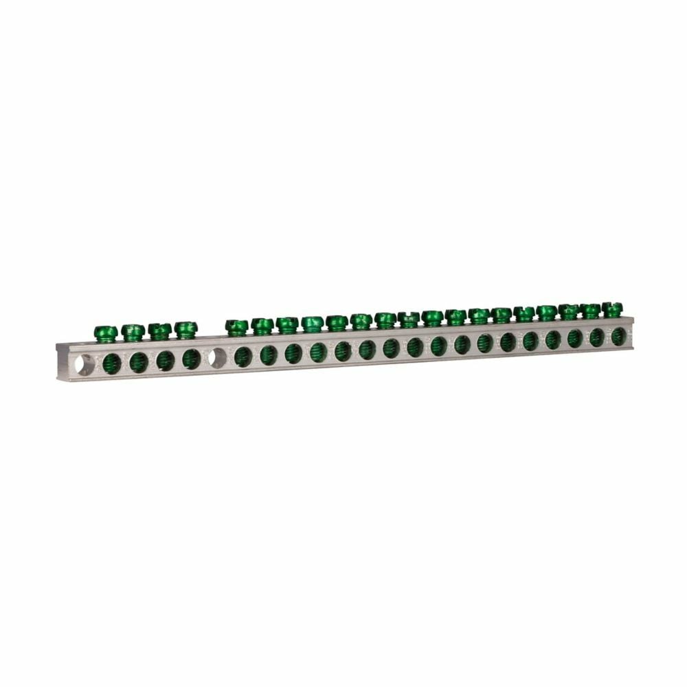 GBK21CS Ground Bar Kit, 1 in L, Aluminum/Copper Conductor, 21 Terminals, For Use With Type CH/BR Loadcenter and Circuit Breaker