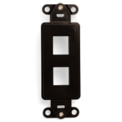 41642-B Decora QuickPort Multimedia Insert, 2 Ports, Fastened Mount, Brown