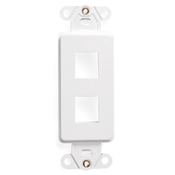 41642-W Decora QuickPort Multimedia Insert, 2 Ports, Fastened Mount, White
