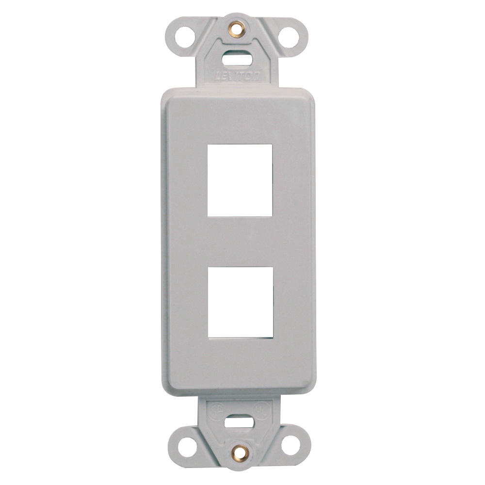 41642-GY Decora QuickPort Multimedia Insert, 2 Ports, Fastened Mount, Gray