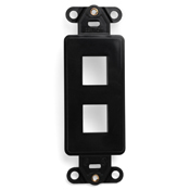 41642-E Decora QuickPort Multimedia Insert, 2 Ports, Fastened Mount, Black