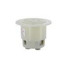 20 Amp, 250 Volt, Flanged Outlet Locking Receptacle, Industrial Grade, Grounding, White