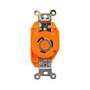 2320-IG Isolated Grounding Locking Receptacle, 250 V AC, 20 A, 2 Poles, 3 Wires, Orange
