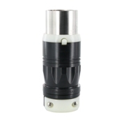 3763C Grounding Locking Plug, 600 V AC/250 V DC, 50 A, 2 Poles, 3 Wires, Black/White
