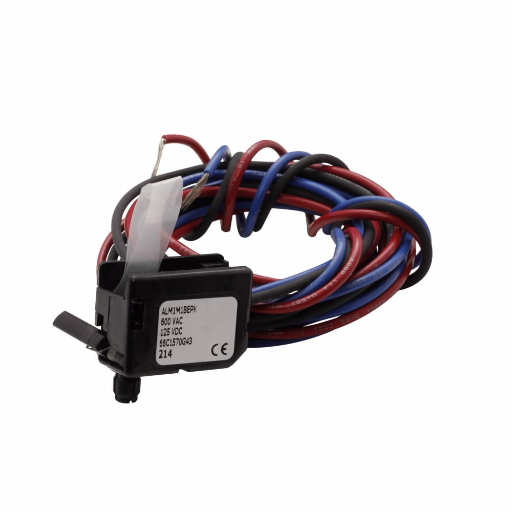 ALM1M1BEPK Right Hand Pole Mount Alarm Lockout Switch With Silver Contact, 125/250/600 V AC/125 V DC, 1/2/5 A, For Use With G Series EG, JG and LG-Frame Molded Case Circuit Breaker, Pigtail
