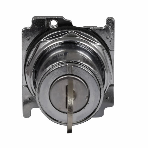 10250T15234H683 Assembled Heavy Duty Watertight/Oiltight Selector Switch Operator With Key Slot Cover, 30.5 mm, Keyed Operator, 3 Positions