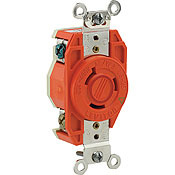 2340-IG Isolated Grounding Locking Receptacle, 480 V AC, 20 A, 2 Poles, 3 Wires, Orange