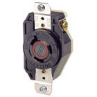 20-Amp, 600-Volt, Flush Mounting Locking Receptacle, Industrial Grade, Grounding, V-0-MAX, Black
