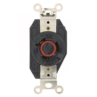 2380 3-Phase Y Non-Grounding Locking Receptacle, 480 V AC, 20 A, 3 Poles, 3 Wires, Black
