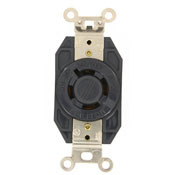 2460 3-Phase Y Non-Grounding Locking Receptacle, 347/600 V AC, 20 A, 4 Poles, 4 Wires, Black