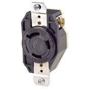 2660 Non-Grounding Locking Receptacle, 125/250 V AC, 30 A, 3 Poles, 3 Wires, Black