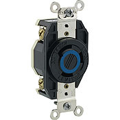 2670 3-Phase Y Non-Grounding Locking Receptacle, 250 V AC, 30 A, 3 Poles, 3 Wires, Black