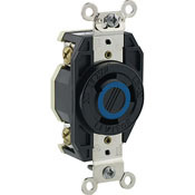 2690 3-Phase Y Non-Grounding Locking Receptacle, 600 V AC, 30 A, 3 Poles, 3 Wires, Black