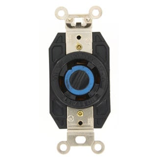 2750 3-Phase Y Non-Grounding Locking Receptacle, 120/208 V AC, 30 A, 4 Poles, 4 Wires, Black