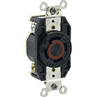 30-Amp, 277/480-Volt-3PY, Flush Mounting Locking Receptacle, Industrial Grade, Non-Grounding, V-0-MAX, Black