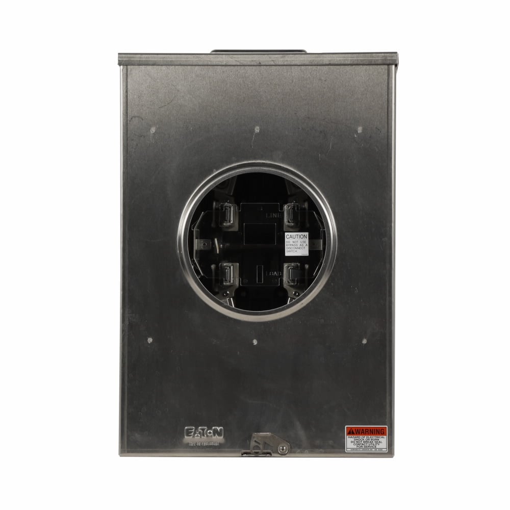 UTH7330UFLCH Meter Socket, 1 Position, Commercial or Residential Service 320 Amp, OH, UG, 5x5 inch Hub Cover Plate, 3/8 inch Stud, 7 Jaw, 3 Phase 3/8 inch Stud, Lever Bypass, Ground Connector #14-#2 Copper, Triplex 4 Wire, Ringless, 600V