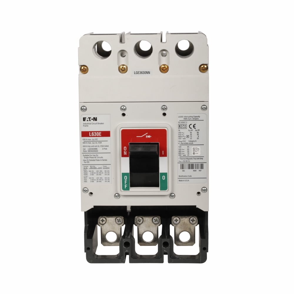 LGE3630NN Breaker Frame, 240/415/480/600 V AC, 630 A, 3 Poles