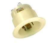 2445 3-Phase Non-Grounding Receptacle Locking Flanged Inlet, 120/208 V AC, 20 A, 4 Poles, 4 Wires, White