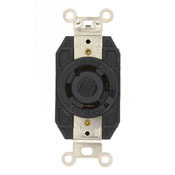 2770 3-Phase Y Non-Grounding Locking Receptacle, 347/600 V AC, 30 A, 4 Poles, 4 Wires, Black