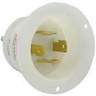 30-Amp, 480 Volt- 3PY, Flanged Inlet Locking Receptacle, Industrial Grade, Grounding, White