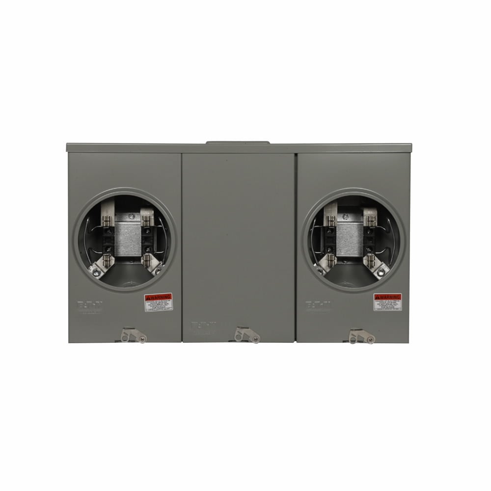 UT2R2332UCH Meter Socket, Multi Position, Commercial or Residential Service 200 Amp, OH, UG, 5x5 inch Hub Cover Plate, #6-350 kcmil, 4 Jaw, 1 Phase, #8-250 kcmil, Ground Connector #14-#2 Copper, Triplex, 3 Wire, Ringless, 600V