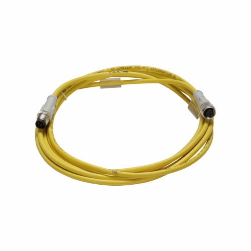 CSDS4A4CY2203-D Global Plus 4-Wire Double End Standard Connector Cable, M12x1 4-Pin Micro-Style Straight Female x Micro-Style Straight Male Connector, 3 m L Cable, 4 Poles, Single Keyway