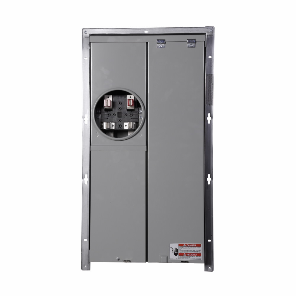 CMBE88B200BTF Type CH Meter Breaker, EUSERC, Distribution Section, 200 Amp, 120/240V, Ringed, 8 Spaces, 8 Circuits, 22 kAIC, Flush, Box Size A, Aluminum, OH, UG, 4 Jaw, 1 Socket