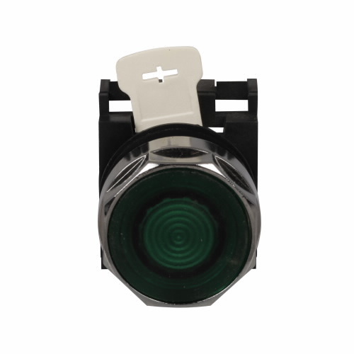 E22N3 Heavy Duty Illuminated Pushbutton Operator With (6) Lamps, 25 mm, Flush Operator, Momentary Contact, Green