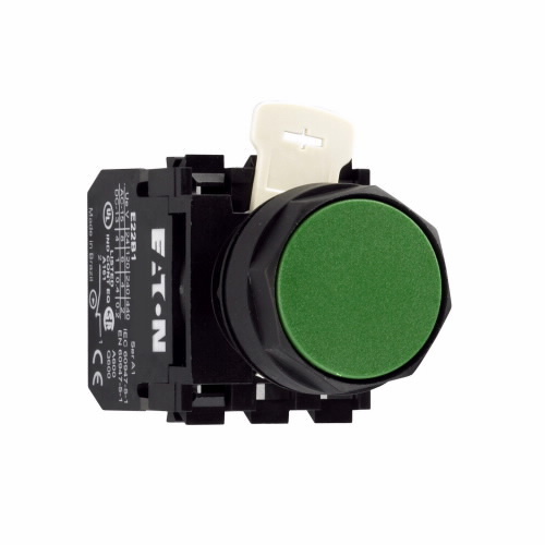 E22PB3 Heavy Duty Non-Metallic Non-Illuminated Pushbutton Operator, 22.5 mm, 1NO Contact, Green