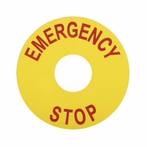 E22VA2 Non-Metallic Heavy Duty Oversize Visual Aid Legend Plate, 1.77 in H x 1.77 in W, Round Plate, Yellow Field