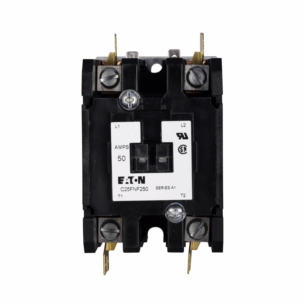 C25FNF260T F Frame Definite Purpose Contactor With Metal Mounting Plate, 24 V AC V Coil, 60/75 A, 2 Poles