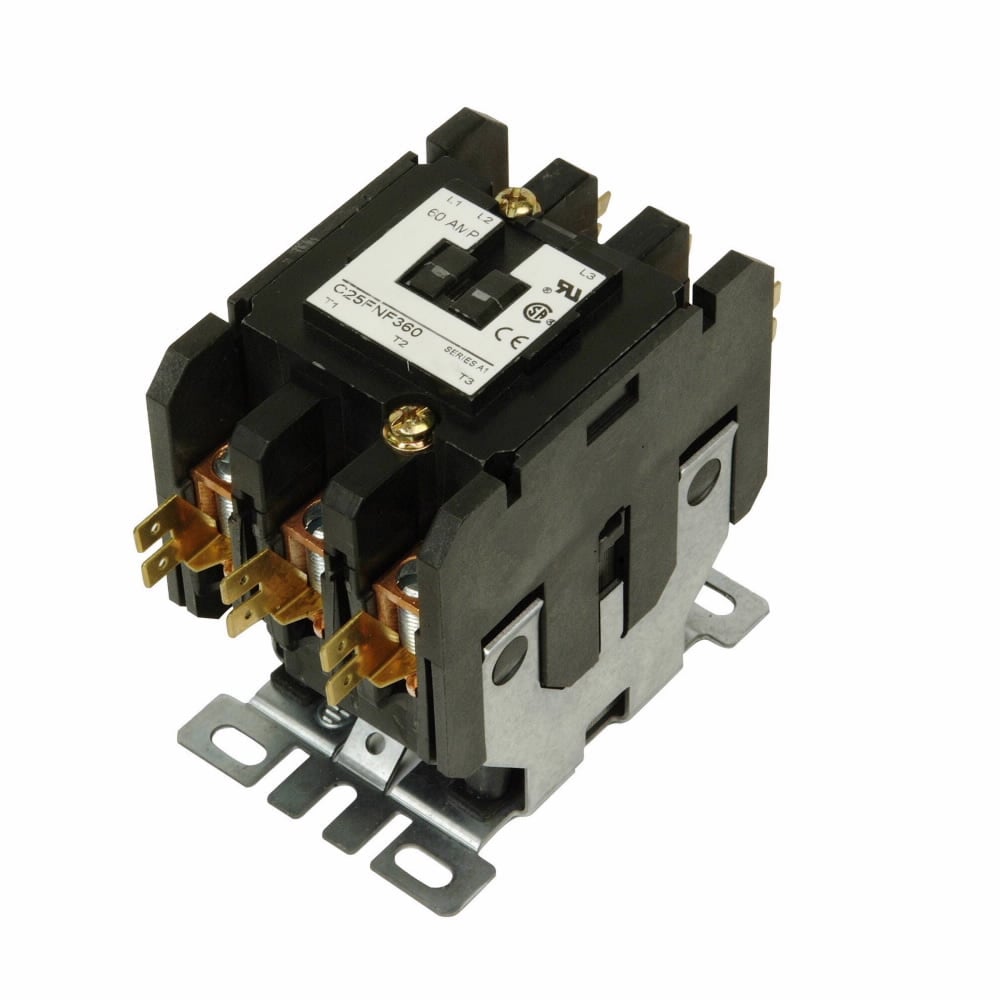 C25FNF360A F-Frame Non-Reversing Definite Purpose Contactor, 110 to 120 V AC V Coil, 60 A Inductive/75 A Resistive, 3 Poles