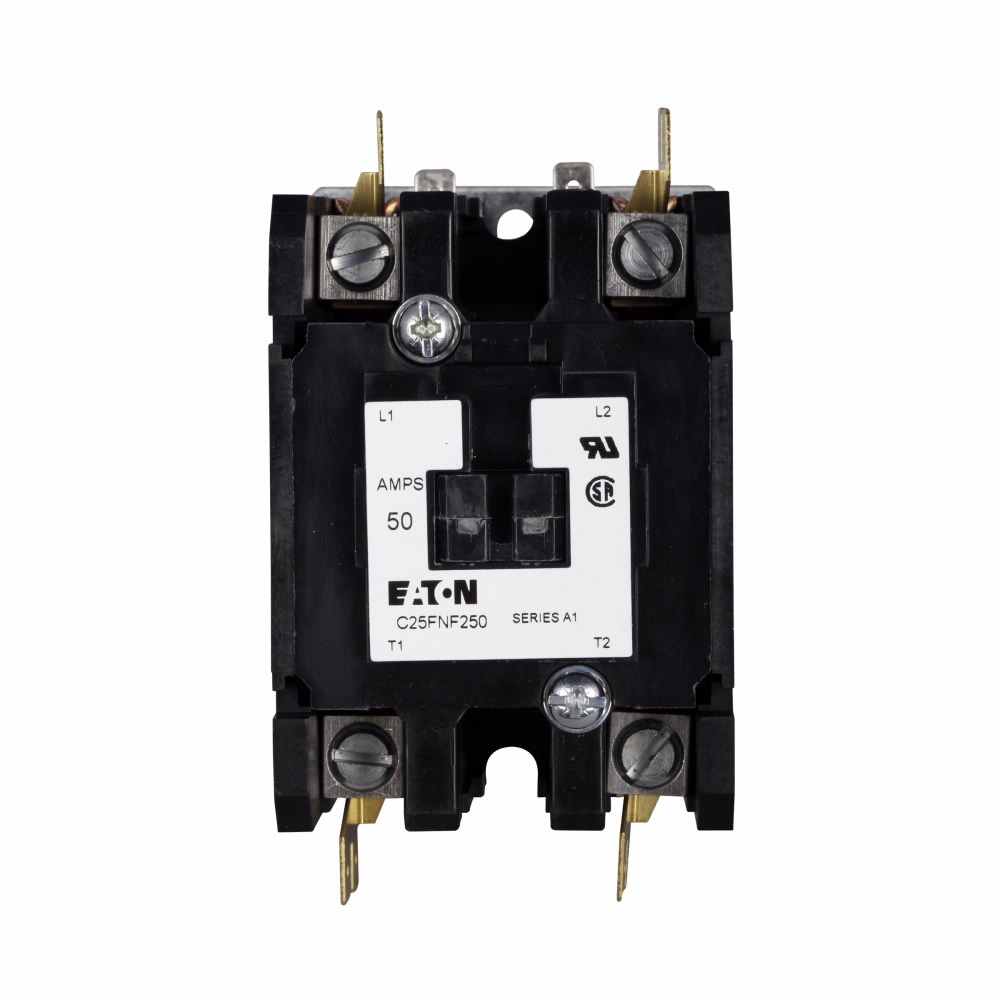 C25FNF360B Non-Reversing Definite Purpose Contactor, 208 to 240 V AC V Coil, 60 A Inductive/75 A Resistive, 3 Poles