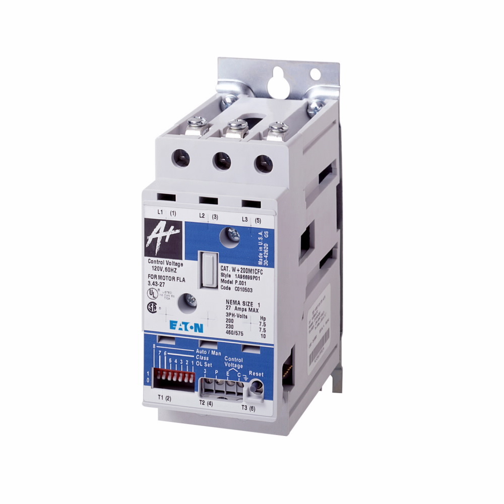 W+200M1CFC W200 Open NEMA Starter, 120 VAC V Coil, Non-Reversing Action, 3 Poles, NEMA 1 Enclosure