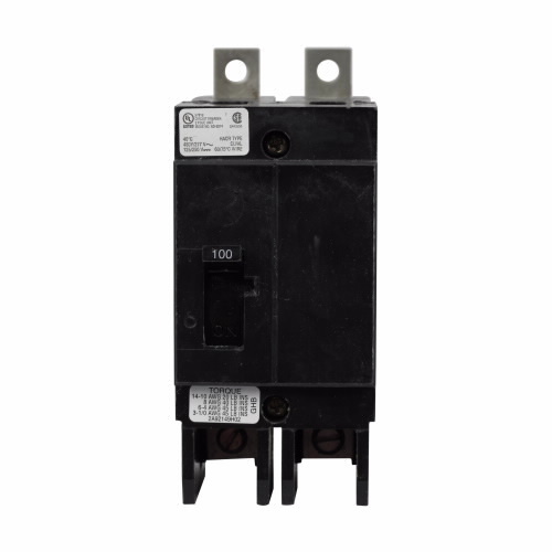 GHB2090 C Series Type GHB Complete Molded Case Circuit Breaker, 277/480Y V AC/125/250 V DC, 90 A, 14/65 kA Interrupt, 2 Poles, Thermal Magnetic Trip