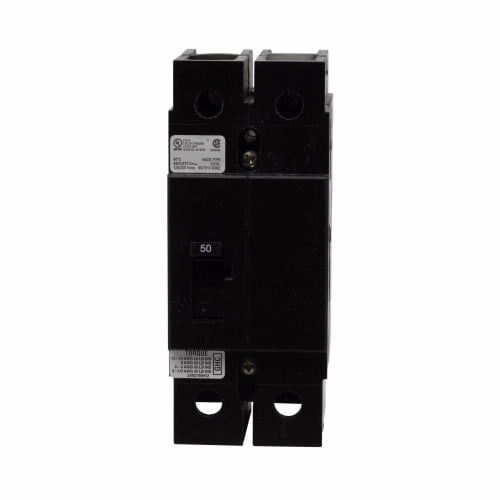 GHC2050 C Series Type GHC Cable-In/Cable-Out Molded Case Circuit Breaker, 277/480Y VAC/125/250 VDC, 50 A, 14/65 kA Interrupt, 2 Poles, Thermal Magnetic Trip