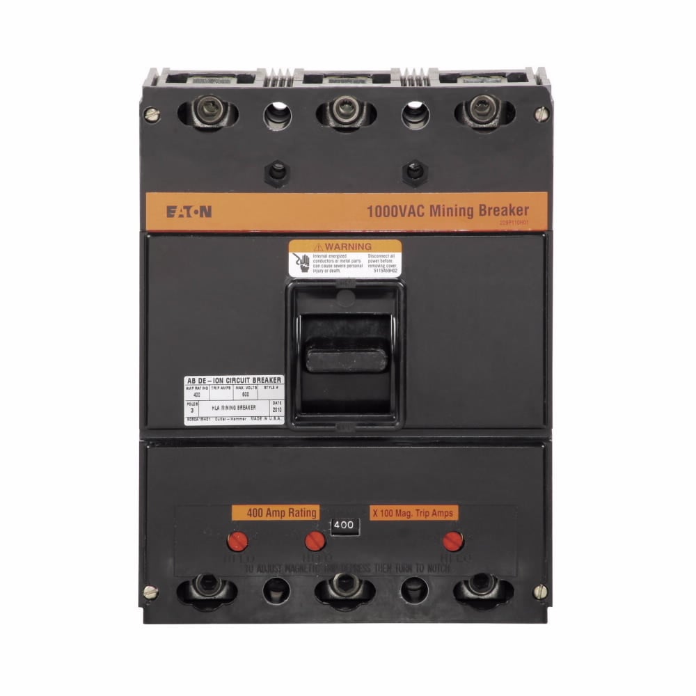 HLA3400T Mark 75 Classic Interchangeable Thermal Magnetic Molded Case Circuit Breaker Trip Unit, 3 Poles, 400 A, L Frame, For Use With Universal Frame Saf-T-Vue or Mark 75 Type HLA Molded Case Circuit Breaker
