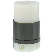 2663 1-Phase Non-Grounding Cable Mount Locking Connector, 125/250 V AC, 30 A, 3 Poles, 3 Wires, Black/White