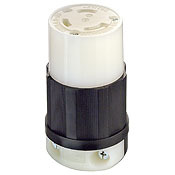 C2653 1-Phase Grounding Cable Mount Locking Connector, 600 V AC, 30 A, 2 Poles, 3 Wires, Black/White