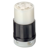 2613 1-Phase Grounding Cable Mount Locking Connector, 125 V AC, 30 A, 2 Poles, 3 Wires, Black/White